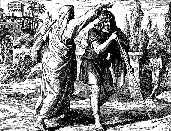 Помазание Саула на царствование. Гравюра из «Библии в картинках» Юлиуса Шнорра фон Карольсфельда. 1851–1860