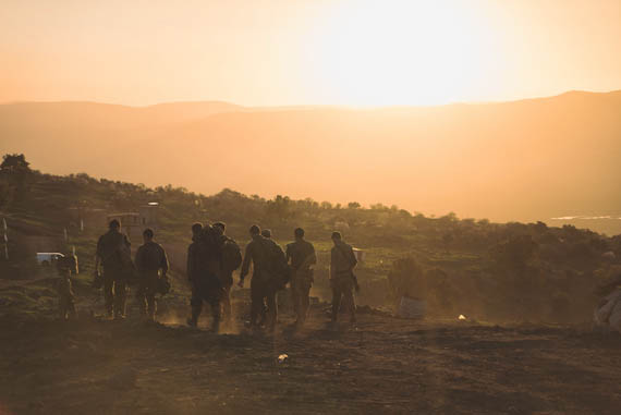 Бригада «Нахаль» во время командных учений на Голанских высотах. 28 февраля 2016. Пресс‑служба Армии обороны Израиля