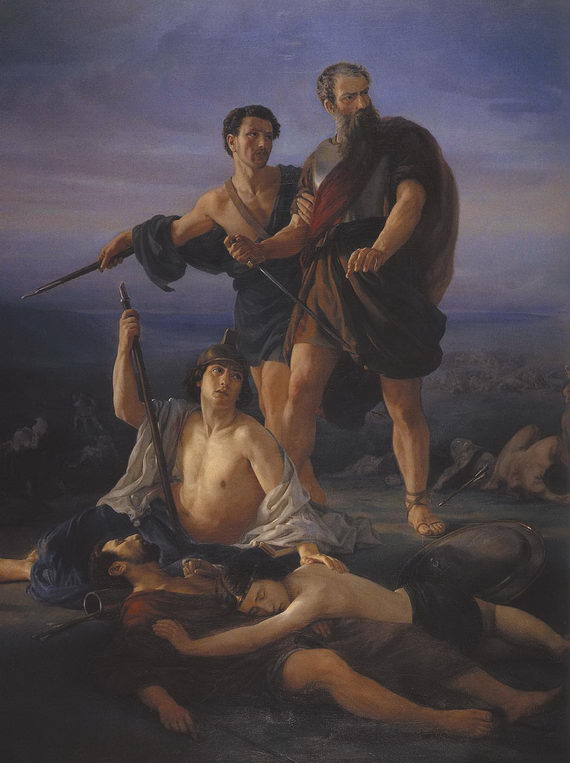 Эли Маркузе. Смерть царя Шауля. 1848. Тель‑Авивский музей изобразительных искусств