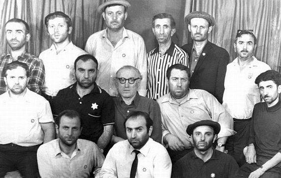 Грузинские евреи во время голодовки в здании Центрального телеграфа. 1971