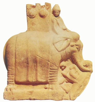 Боевой слон Селевкидов. Терракотовый рельеф (фрагмент). Мирина, Греция. III век н. э.