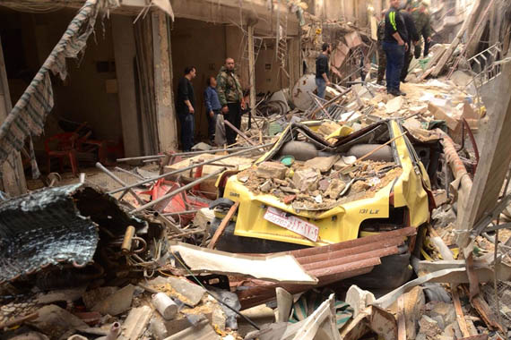 Разрушенные здания в христианском квартале Алеппо. 14 апреля 2015