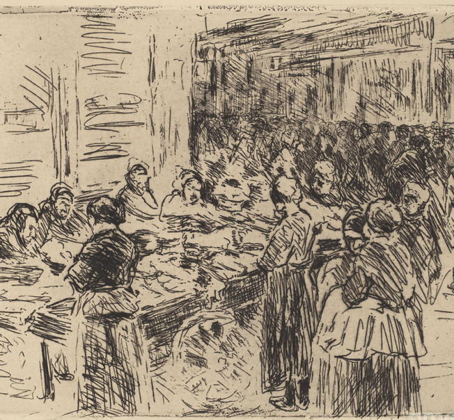 Макс Либерман. Еврейский квартал в Амстердаме: рыбный рынок. Без даты. Частная коллекция — Москва, ГМИИ 