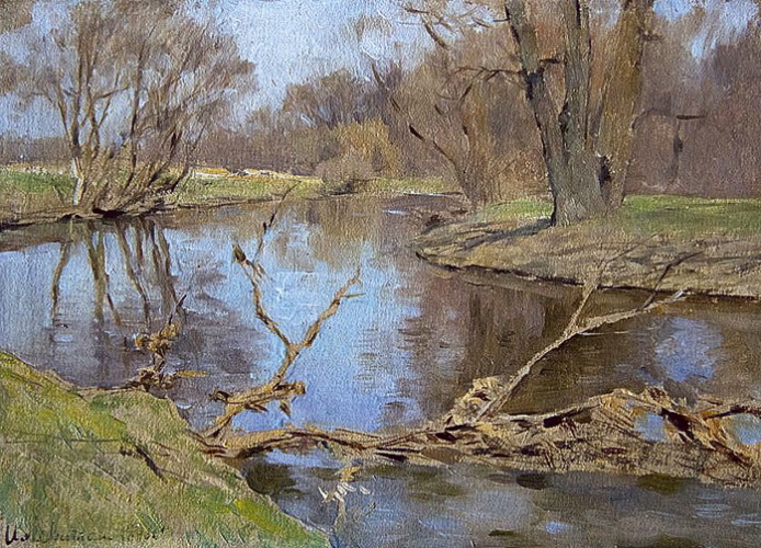 Исаак Левитан. Деревья над рекой 1896. Частное собрание