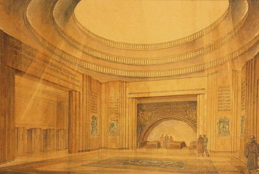 Б. М. Иофан, Ю. П. Зенкевич, В. В. Пелевин. Проект станции метро «Спартаковская» (ныне «Бауманская»). 1940 год. Наземный вестибюль