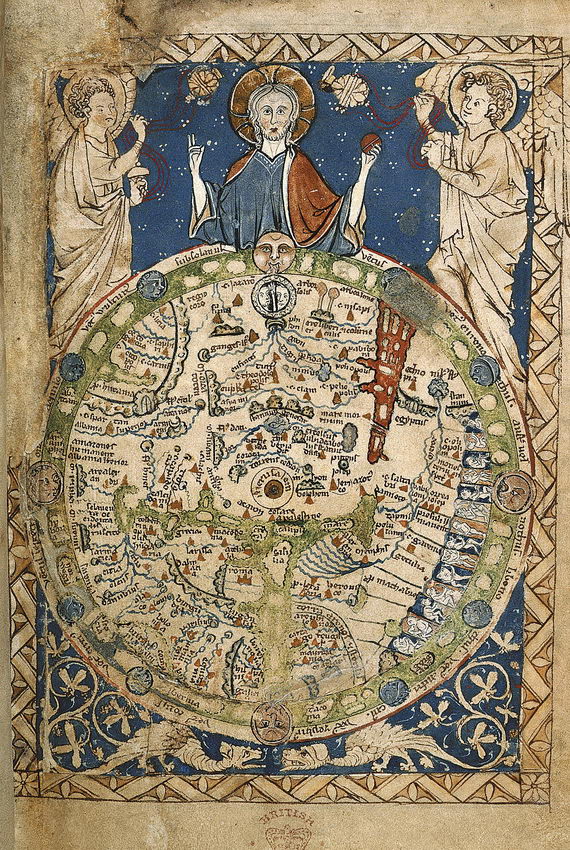 Псалтырная карта. Около 1265. Британская библиотека