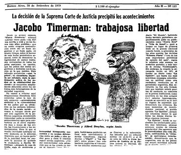 Фрагмент публикации в защиту журналиста Якобо Тимермана. «Новое присутствие». 28 сентября 1979