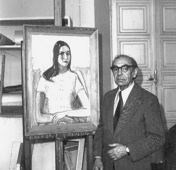 Александр Лабас с портретом Ольги Бескиной‑Лабас. Конец 1970‑х. Фонд Лабаса