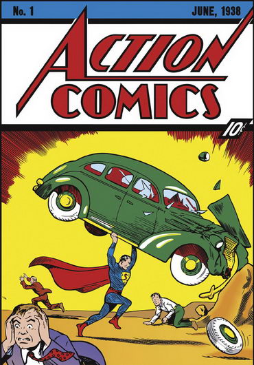 Обложка «Экшн комикс», первого комикса про Супермена. 1938