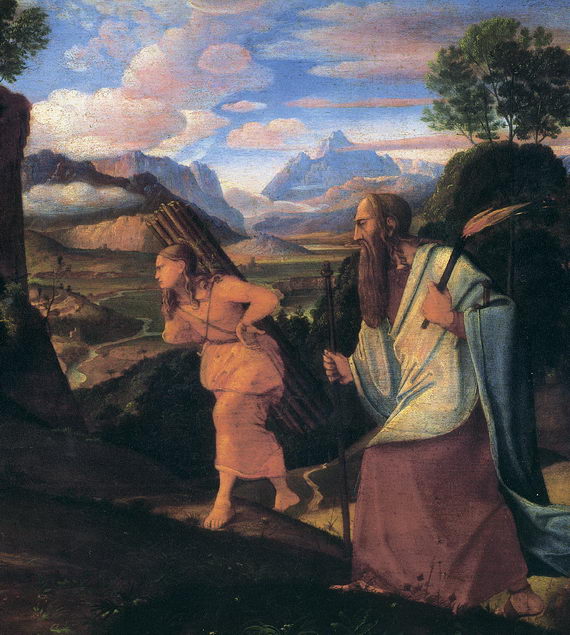 Йохан Генрих Фердинанд Оливер. Авраам и Ицхак. Фрагмент. 1817.Национальная галерея, Лондон