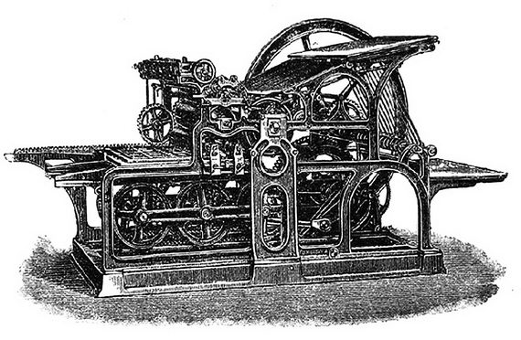 Печатный станок. Гравюра. Начало XX века